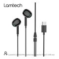lamtech type c mobile earphones with microphone black lam020946 extra photo 1