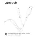 lamtech datacable micro usb 2m white lam440993 extra photo 3