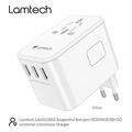 lamtech universal travel adapter with 3xusb 2xtype c outputs 35w lam113850 extra photo 6