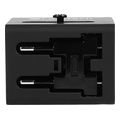 lamtech universal travel adapter with 2 usb ports ac 6a black lam113829 extra photo 1