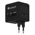lamtech universal travel adapter with 2 usb ports ac 6a black lam113829 extra photo 6