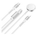 hoco cw54 charging cable apple watch series iphone ipad lightning white extra photo 1