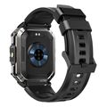 blackview multi function smartwatch with flashlight compass bt callhealth management black w70pro  extra photo 2