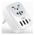 xo wl26 universal antaptoras trofodosias se schuko kai me 4 exodoys 3xusb a 1x usb c extra photo 1