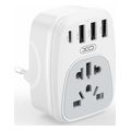 xo wl26 universal antaptoras trofodosias se schuko kai me 4 exodoys 3xusb a 1x usb c extra photo 2