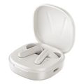qcy air white semi ear tws earbuds quad mic enc multi point connection leather grain case extra photo 2