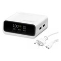 4smarts desk charger gan screen 100w 3x type c usb white extra photo 1