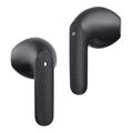 qcy air dark grey semi ear tws earbuds quad mic enc multi point connection leather grain case extra photo 2