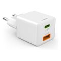 hama fast charger 1x usb c 1x usb a mini charger pd 30 w white extra photo 1