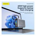 power bank foneng px132 65w 20000mah with 3 ports color display dark grey extra photo 1