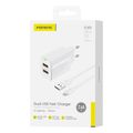 travel fast charger foneng eu63 with 2 output 2xusb a 12w 24a usb a to lightning cable 1m white extra photo 1