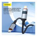 usb 20 cable foneng x116 power display aluminum alloy braided usb c to lightning pd 27w 12m black extra photo 2