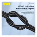 usb 20 cable foneng x119 zinc alloy head braided usb c to lightning pd 27w 1m black extra photo 1
