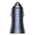 baseus car charger golden contactor 40w 3a 1 x usb a 1 x type c with lightning cable grey extra photo 3