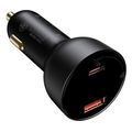 baseus car charger superme 100w 5a 1 x usb a 1 x type c with type c cable black tzcczx 01 extra photo 1