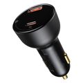 baseus car charger superme 100w 5a 1 x usb a 1 x type c with type c cable black tzcczx 01 extra photo 2