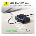 baseus nomos qi desktop charger 5in1 140w 5a 1 x usb a 2 x type c black p10178800123 00 extra photo 5