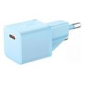 baseus wall charger gan mini 1c 20w 3a 1 x type c blue ccgn050103 extra photo 1