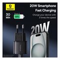 baseus wall charger gan5s 20w 3a 1 x type c black p10162503113 00 extra photo 3