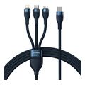 baseus flash series ii 3in1 100w 5a type c to lightning g2 g373 microusb type c cable 15m blue extra photo 1