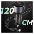 yesido y57 car charger 50w 3a 1 x usb a 1 x usb c with lightning cable black extra photo 3