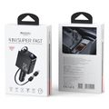 yesido y71 display car charger 125w 3a 1 x usb a 1 x usb c with usb c lightning cable black extra photo 6