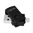 logilink aa0068 micro usb b m otg card reader black photo