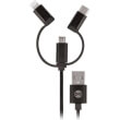 forever 3in1 cable usb to micro usb lightning type c black photo