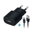 forever tc 01 wall charger usb 2a cable micro usb black photo