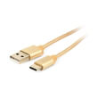 cablexpert ccb musb2b amcm 6 g cotton braided type c usb cable metal connectors 18m blister gold photo