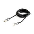 cablexpert ccb musb2b amlm 6 cotton braided 8 pin cable with metal connectors 18m blister black photo