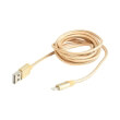 cablexpert ccb musb2b amlm 6 g cotton braided 8 pin cable with metal connectors 18m blister gold photo