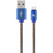 cablexpert cc usb2j amcm 1m bl premium jeans denim type c usb cable with metal connectors 1m blue photo