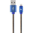 cablexpert cc usb2j amlm 2m bl premium jeans denim 8 pin cable with metal connectors 2m blue photo