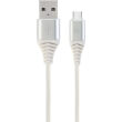 cablexpert cc usb2b amcm 1m bw2 cotton braided charging cable usb type c silver white 1 m photo