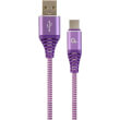 cablexpert cc usb2b amcm 1m pw cotton braided charging cable usb type c purple white 1 m photo