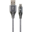 cablexpert cc usb2b amcm 1m wb2 cotton braided charging cable usb type c grey white 1 m photo