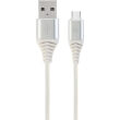 cablexpert cc usb2b amcm 2m bw2 cotton braided charging cable usb type c silver white 2 m photo