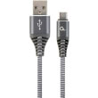 cablexpert cc usb2b amcm 2m wb2 cotton braided charging cable usb type c grey white 2 m photo