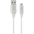 cablexpert cc usb2b amlm 1m bw2 premium cotton braided 8 pin charging cable silver white 1 m photo