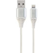 cablexpert cc usb2b amlm 1m bw2 premium cotton braided 8 pin charging cable silver white 1 m photo