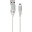 cablexpert cc usb2b amlm 2m bw2 premium cotton braided 8 pin charging cable silver white 2 m photo