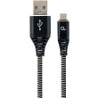 cablexpert cc usb2b ammbm 1m bw premium cotton braided micro usb charging cable black white 1 m photo