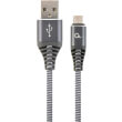 cablexpert cc usb2b ammbm 2m wb2 premium cotton braided micro usb charging cable grey white 2 m photo