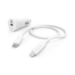 hama 183297 hama car charging set lightning power delivery pd 18 w 1 m white type c photo