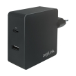 logilink pa0213 usb power socket adapter 1x usb c port 1x usb a port 65w photo