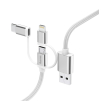 hama 183306 3 in 1 micro usb cable with adapter for usb type c and lightning 02m whi photo