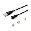 savio cl 152 usb magnetic cable 3 in 1 type c micro usb lightning 1m photo