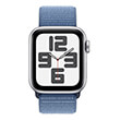 apple watch se 2024 aluminium silver 44mm mxet3 blue cloud sport loop photo