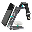 4smarts wireless charger ultimag trio fold 225w smartphone watch bluetooth black photo